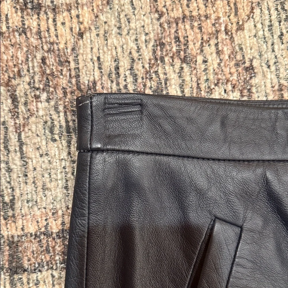 RARE! 💙 J. Crew Leather Collection Navy Mini Skirt, Size 6